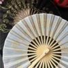 Japanese Round Bamboo Hand Fan Silk Tassel Collapsible