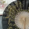 Japanese Round Bamboo Hand Fan Silk Tassel Collapsible