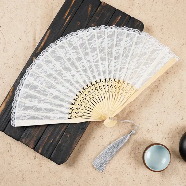 Japanese Bamboo Lace Folding Fan Retro Decorative Hand