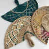 Japanese Style Handwoven Straw Fan Decorative Wall Decor