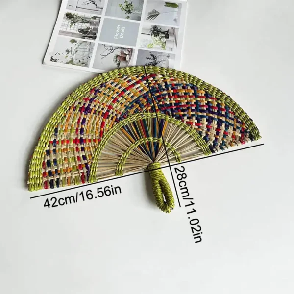 Japanese Style Handwoven Straw Fan Decorative Wall Decor