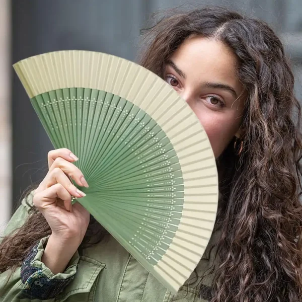 Japanese Silk Bamboo Folding Fan Color Changing Dance