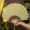 Japanese Shell Shaped Silk Folding Fan
