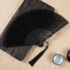 Japanese Bamboo Lace Folding Fan Retro Decorative Hand