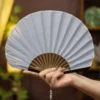 Japanese Shell Shaped Silk Folding Fan