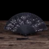 Japanese Silk Bamboo Folding Hand Fan