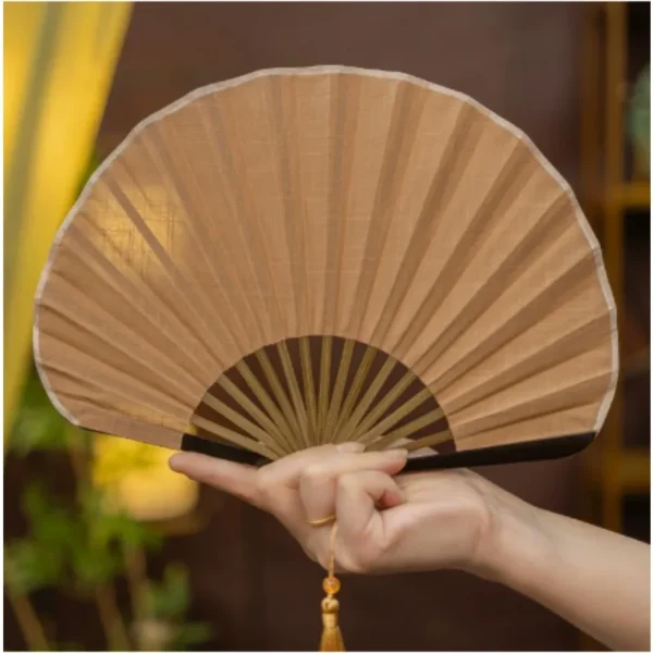 Japanese Shell Shaped Silk Folding Fan