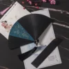 Japanese Black Bamboo Folding Fan Classical Dance Props
