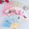 Vintage Japanese Silk Bamboo Folding Fan