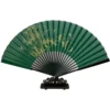 Japanese 8-inch Bamboo Folding Fan Green Forest Male