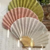 Japanese Shell Shaped Silk Folding Fan