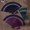 Japanese Color Changing Bamboo Silk Folding Fan with Tassel