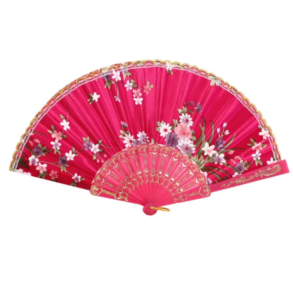 Japanese Silk Folding Fan Traditional Dance Wedding Hand Fan