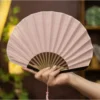 Japanese Shell Shaped Silk Folding Fan