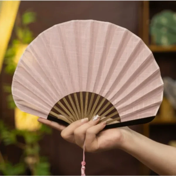 Japanese Shell Shaped Silk Folding Fan