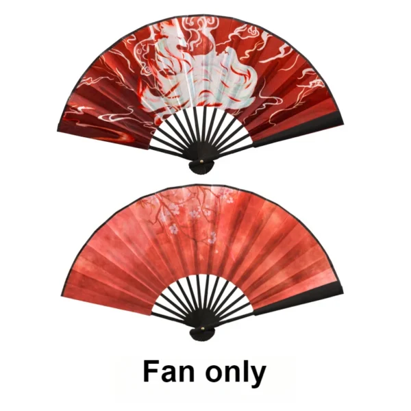 Japanese Nine-Tailed Fox Lace Folding Fan