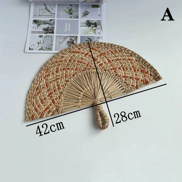 Japanese Style Handwoven Straw Fan Decorative Wall Decor