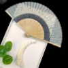 Japanese Vintage Silk Folding Fan Tassel Wedding Dance