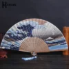Handmade Japanese Folding Fan Kanagawa Wave Design