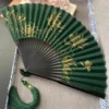 Japanese 8-inch Bamboo Folding Fan Green Forest Male
