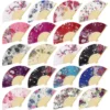 Japanese Silk Folding Fan Flower Pattern
