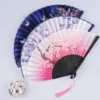 Vintage Japanese Silk Bamboo Folding Fan