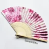 Japanese Silk Folding Fan Flower Pattern