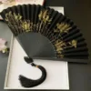 Japanese 8-inch Bamboo Folding Fan Green Forest Male