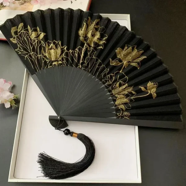 Japanese 8-inch Bamboo Folding Fan Green Forest Male