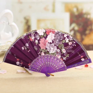 Japanese Silk Folding Fan Traditional Dance Wedding Hand Fan